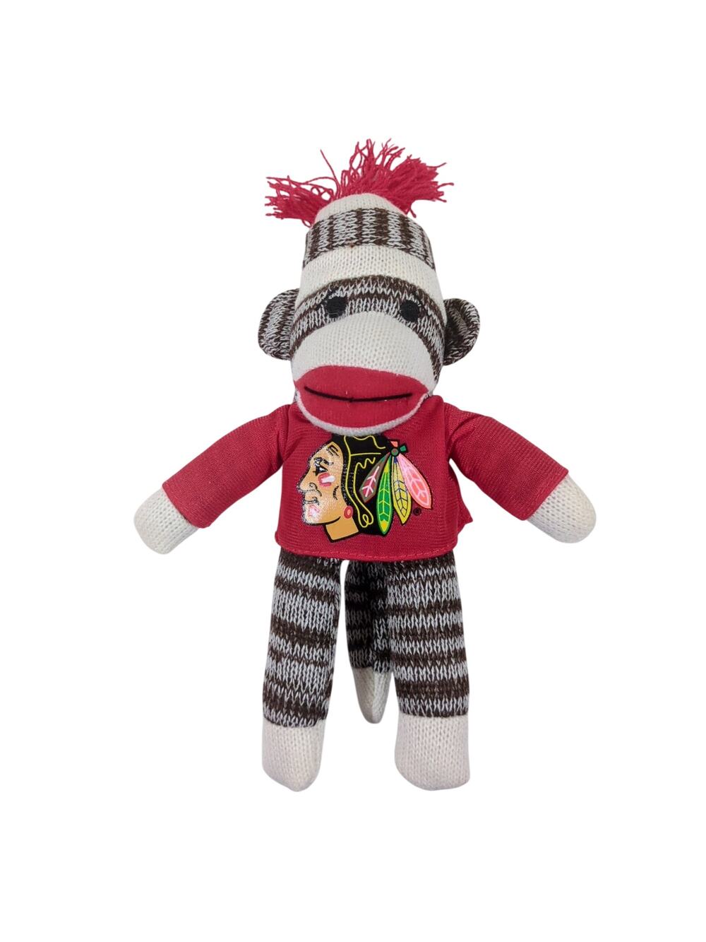 Chicago Blackhawks ComEd Sock Monkey Plush Stuffed Animal Toy 10" Fan